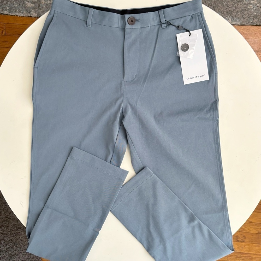 Ministry of Supply Men’s Pace Tapered Chino Pant Blue 30x33 New